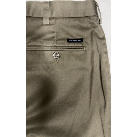 Dockers D3 Signature Khaki Mens 40x30 Classic Straight Leg Brown Pant Flat Front - Picture 5 of 7